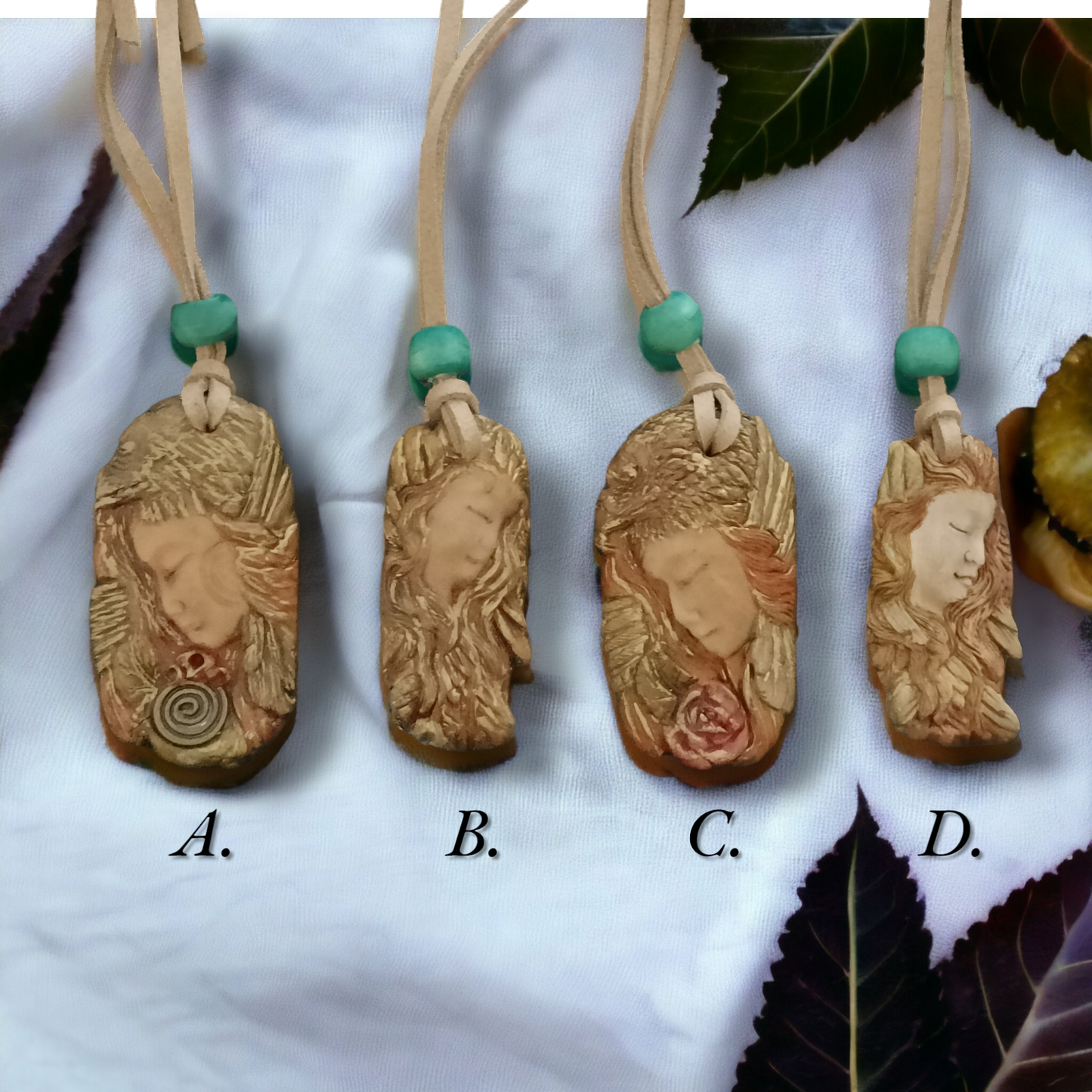 Sleeping Mother Earth Tribal Goddess Clay Pendants