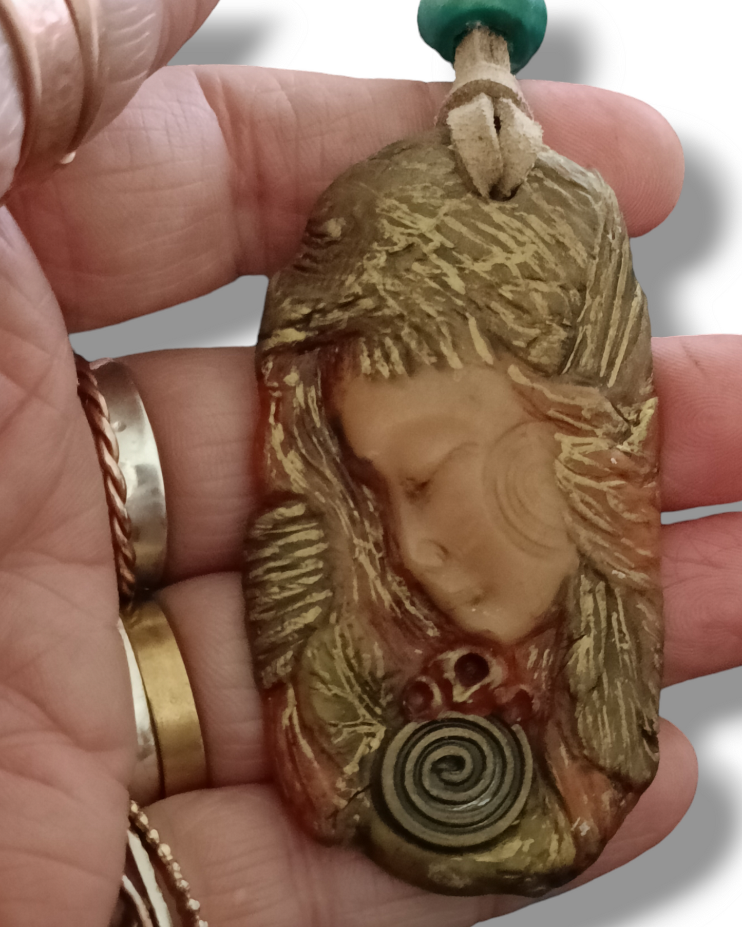 Sleeping Mother Earth Tribal Goddess Clay Pendants