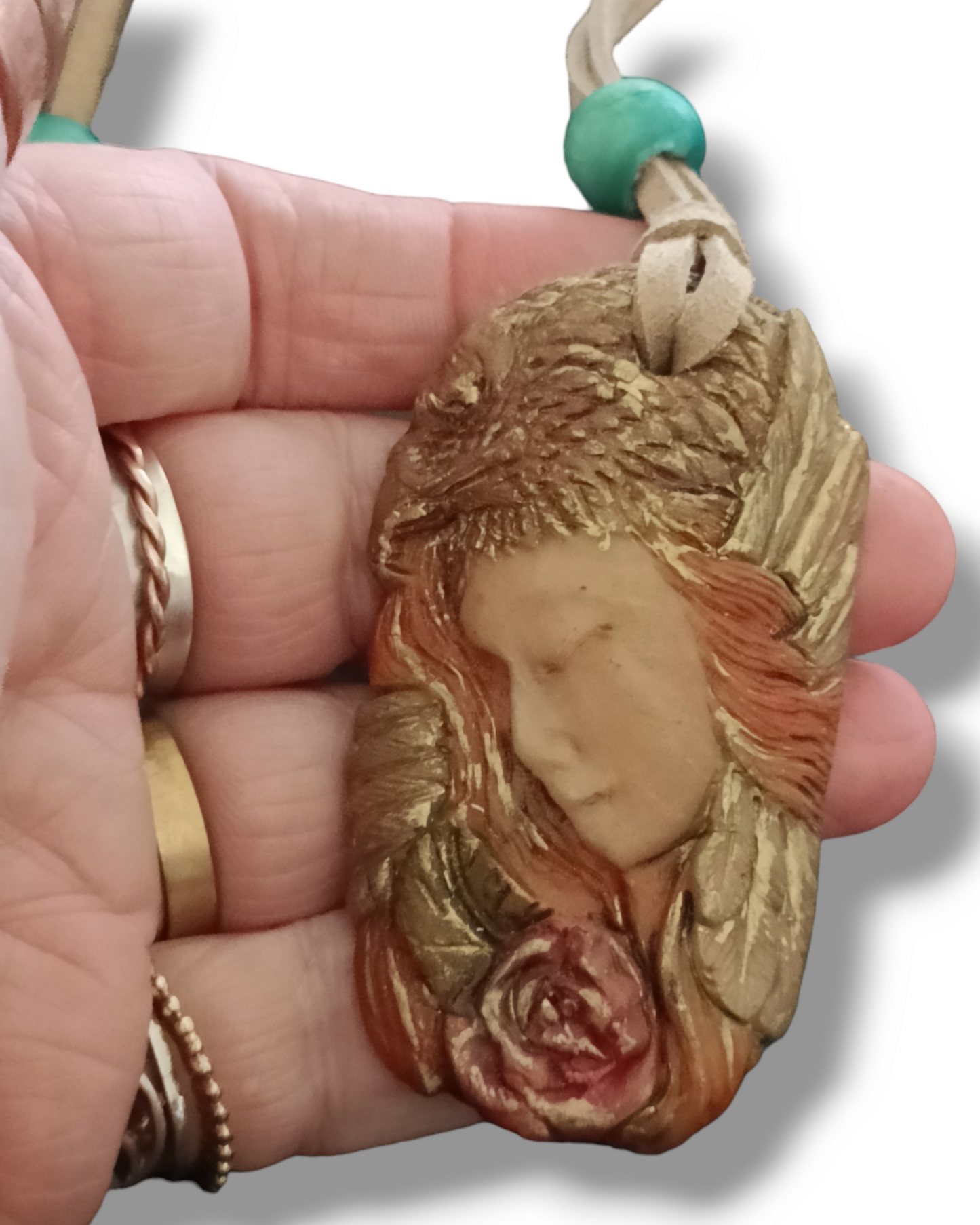 Sleeping Mother Earth Tribal Goddess Clay Pendants