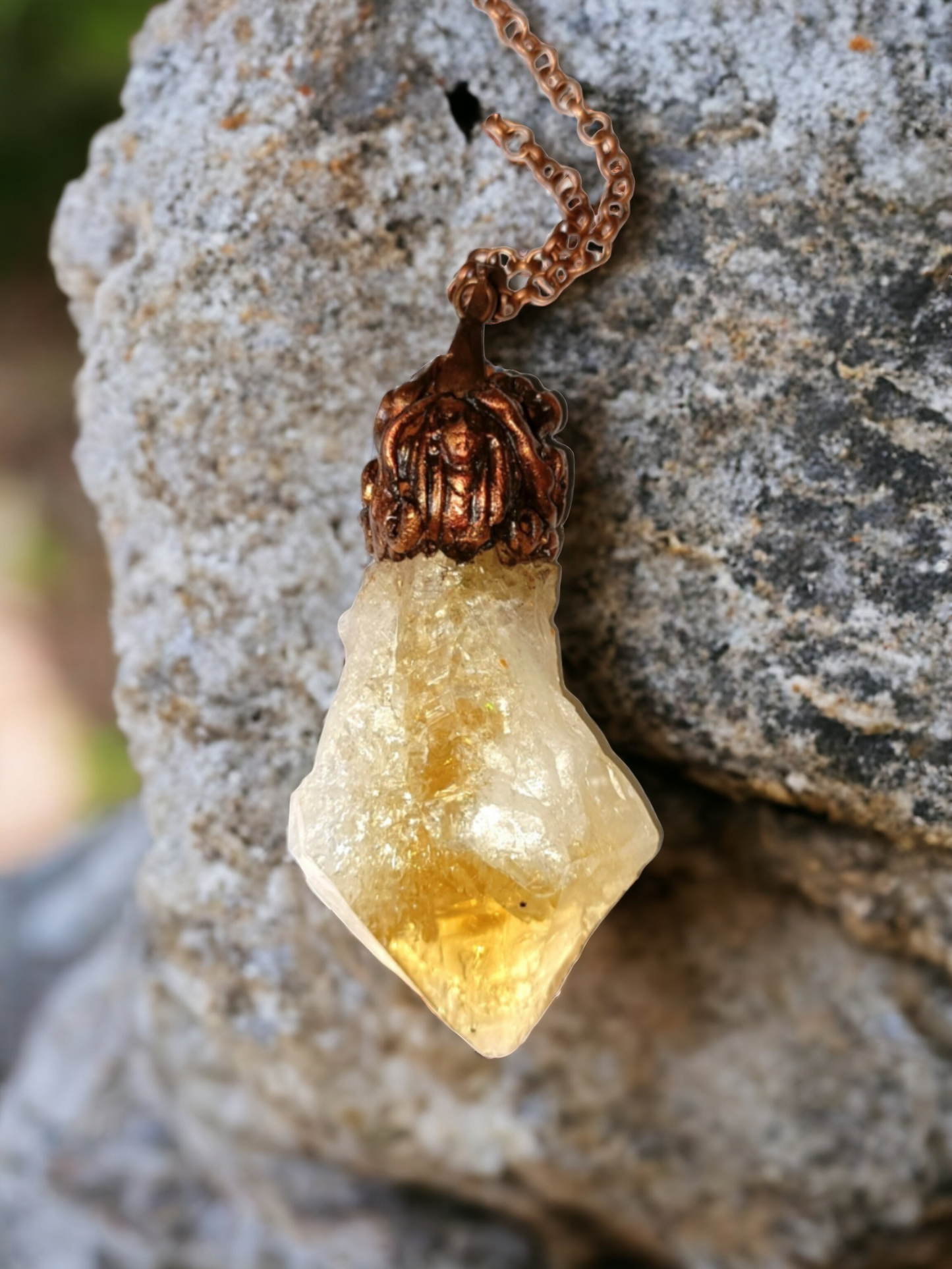 Statement Citrine Point Pendant