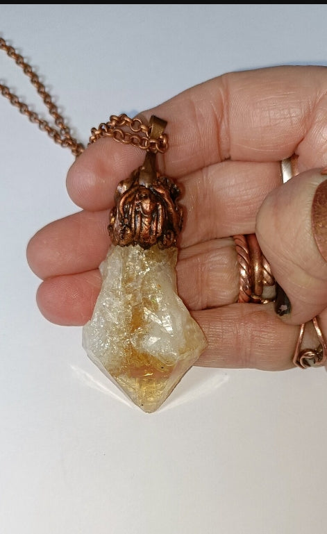 Statement Citrine Point Pendant