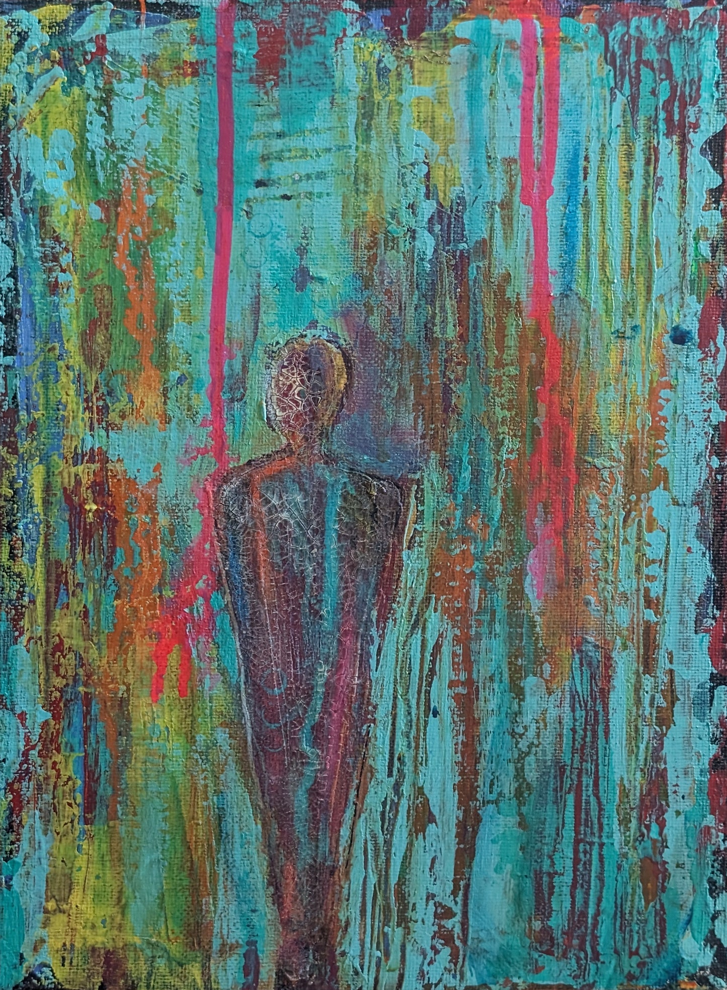 Astral Travelling - Small Original Figurative Abstract by Shelly Cook