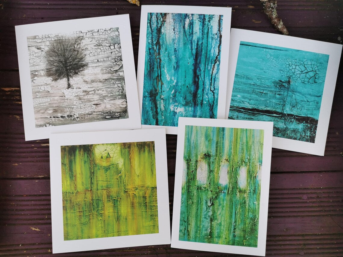 Set of 5 Abstract Art Greeting Cards by Shelly Cook