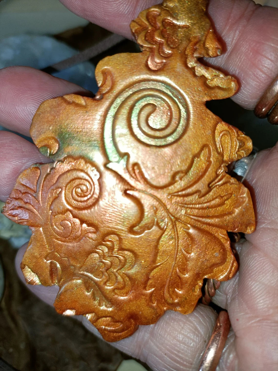 Large Clay Oak Leaf Pendant