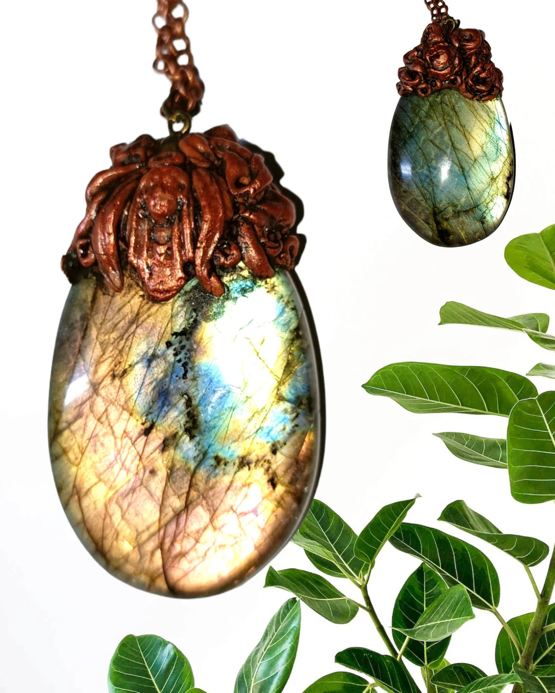 Large Statement Labradorite Pendant 5.5cm