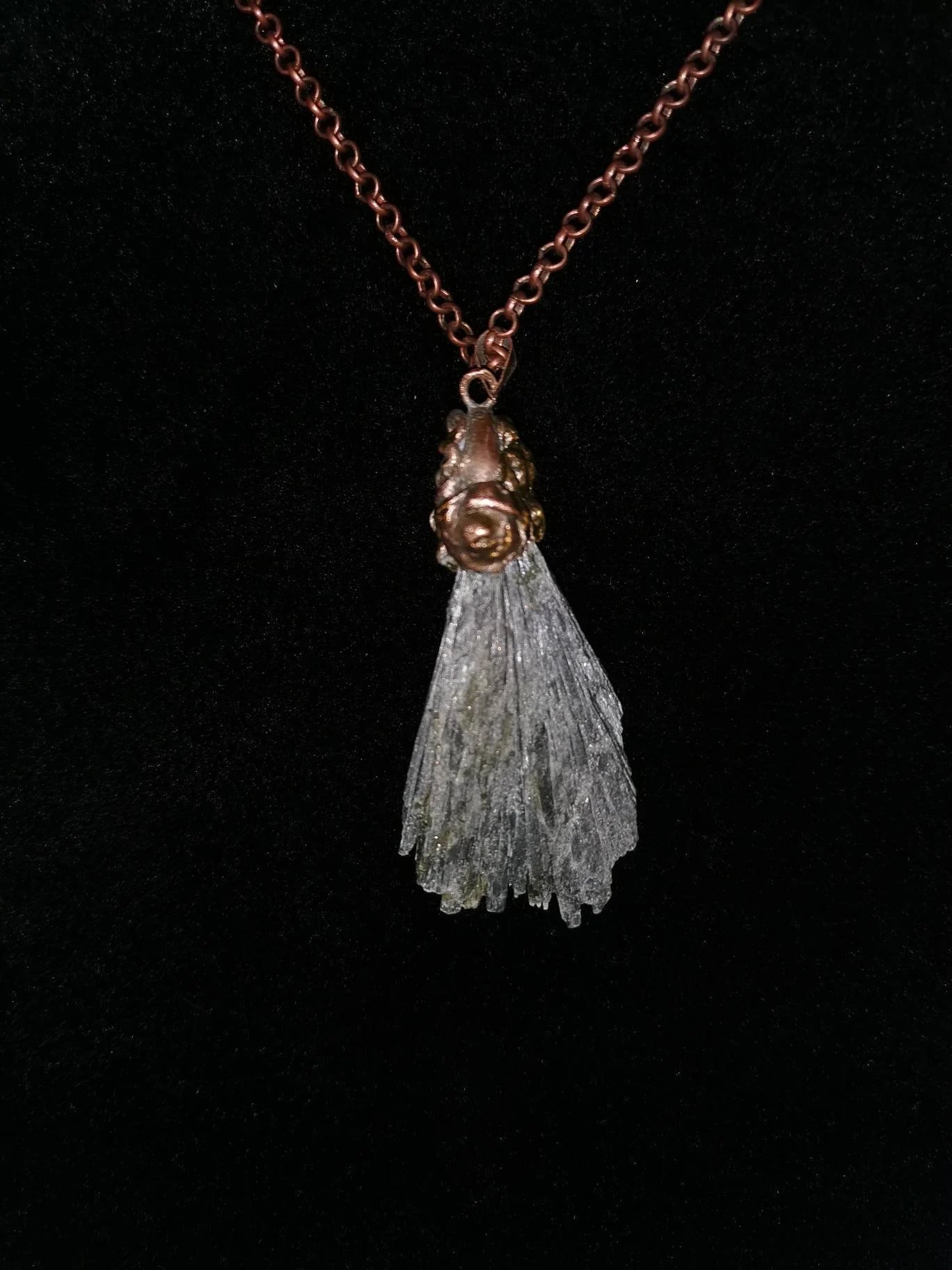 Black Kyanite and Copper Pendant