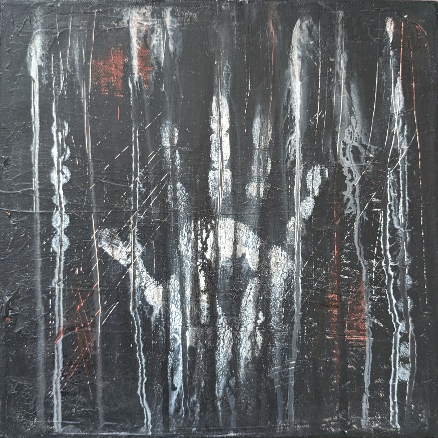 The Handprint 30x30cm Small Original Abstract Painting by Shelly Cook